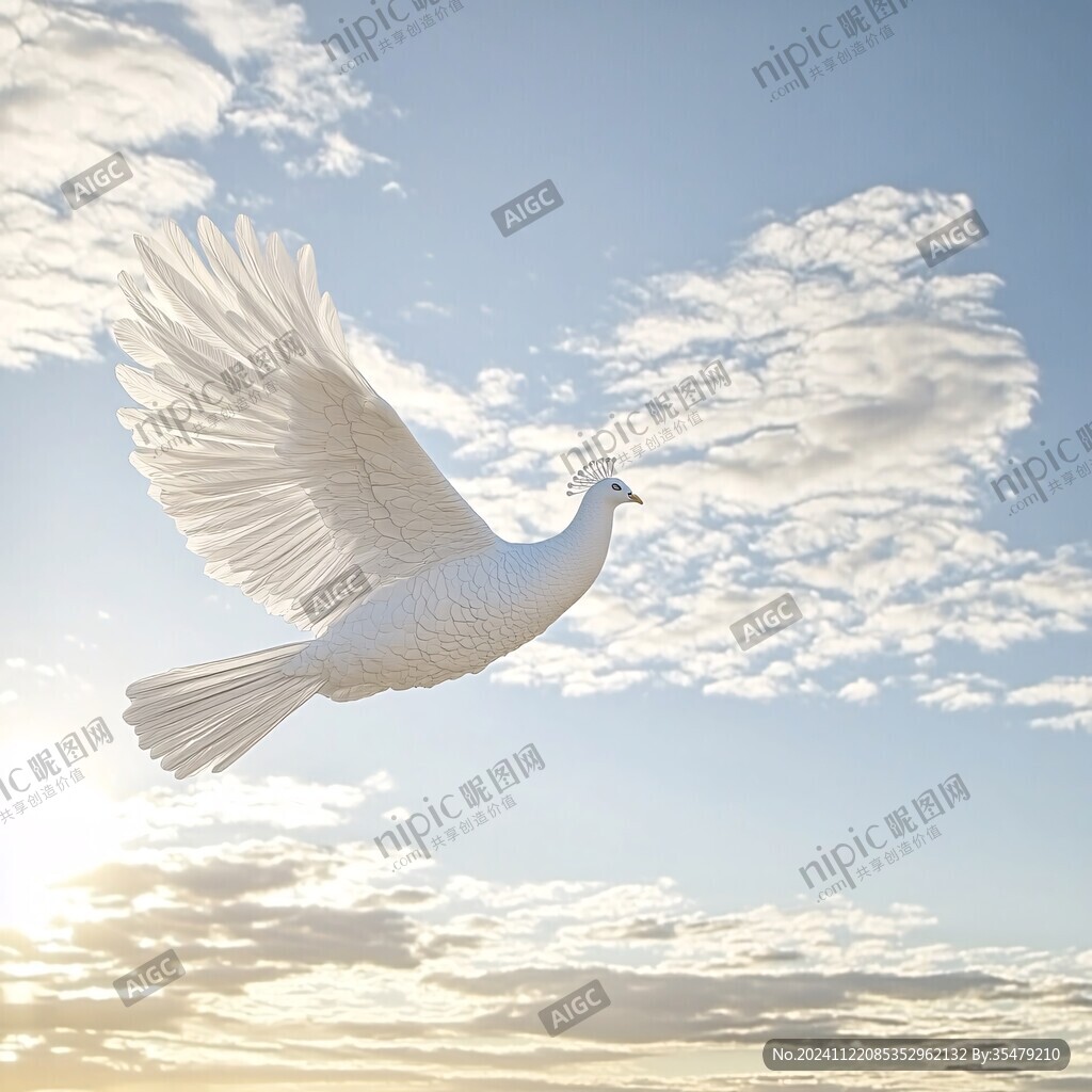 夕陽與白鴿