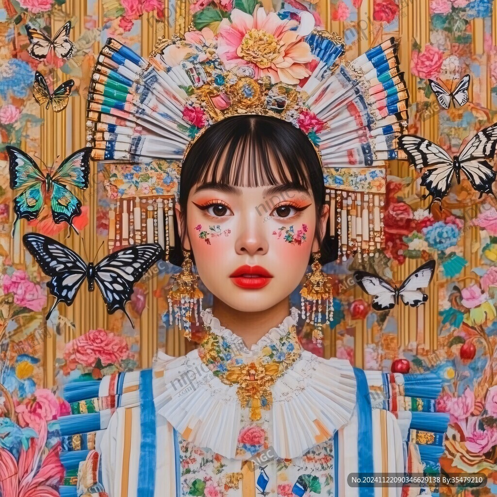 中式花旦網(wǎng)紅墻紙