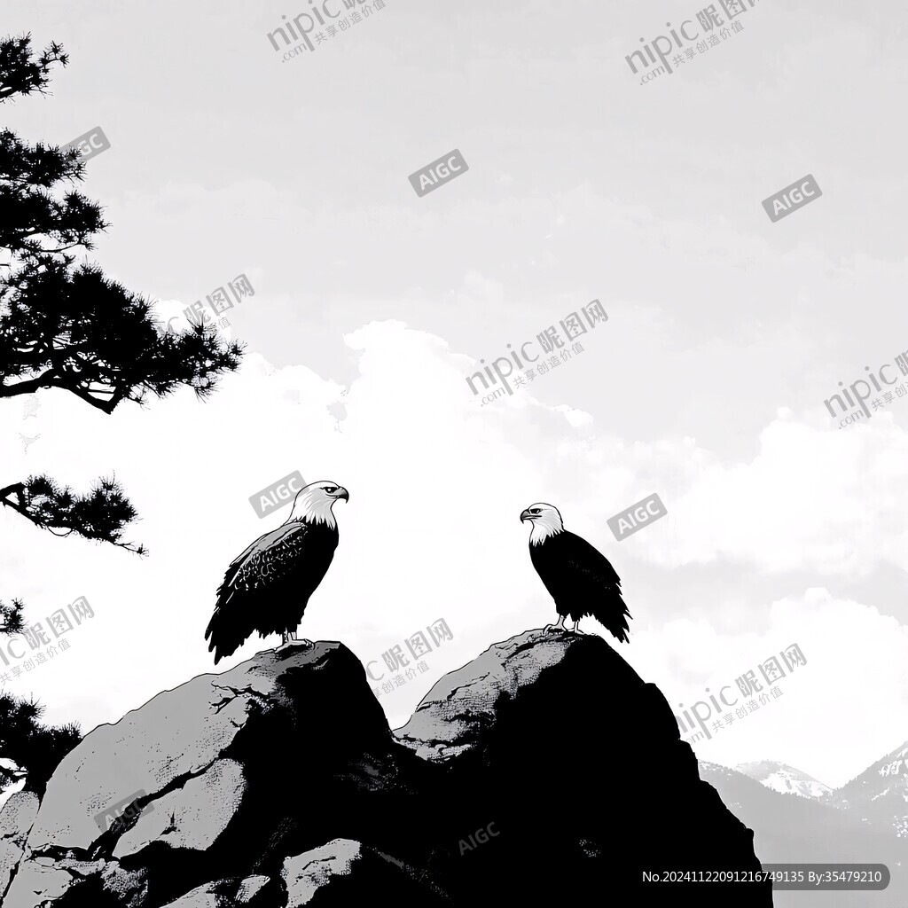 雙鷹圖