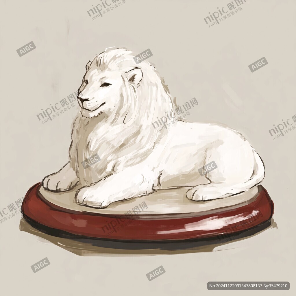 醒獅鼠標(biāo)墊插畫