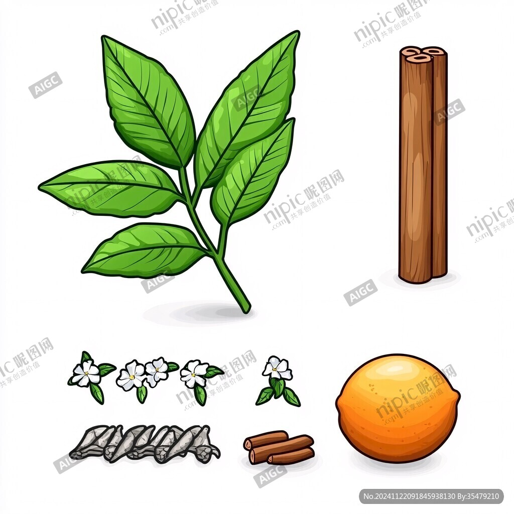 茶葉元素手繪