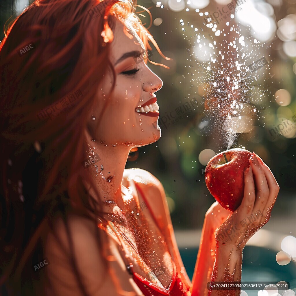 戲水的美女