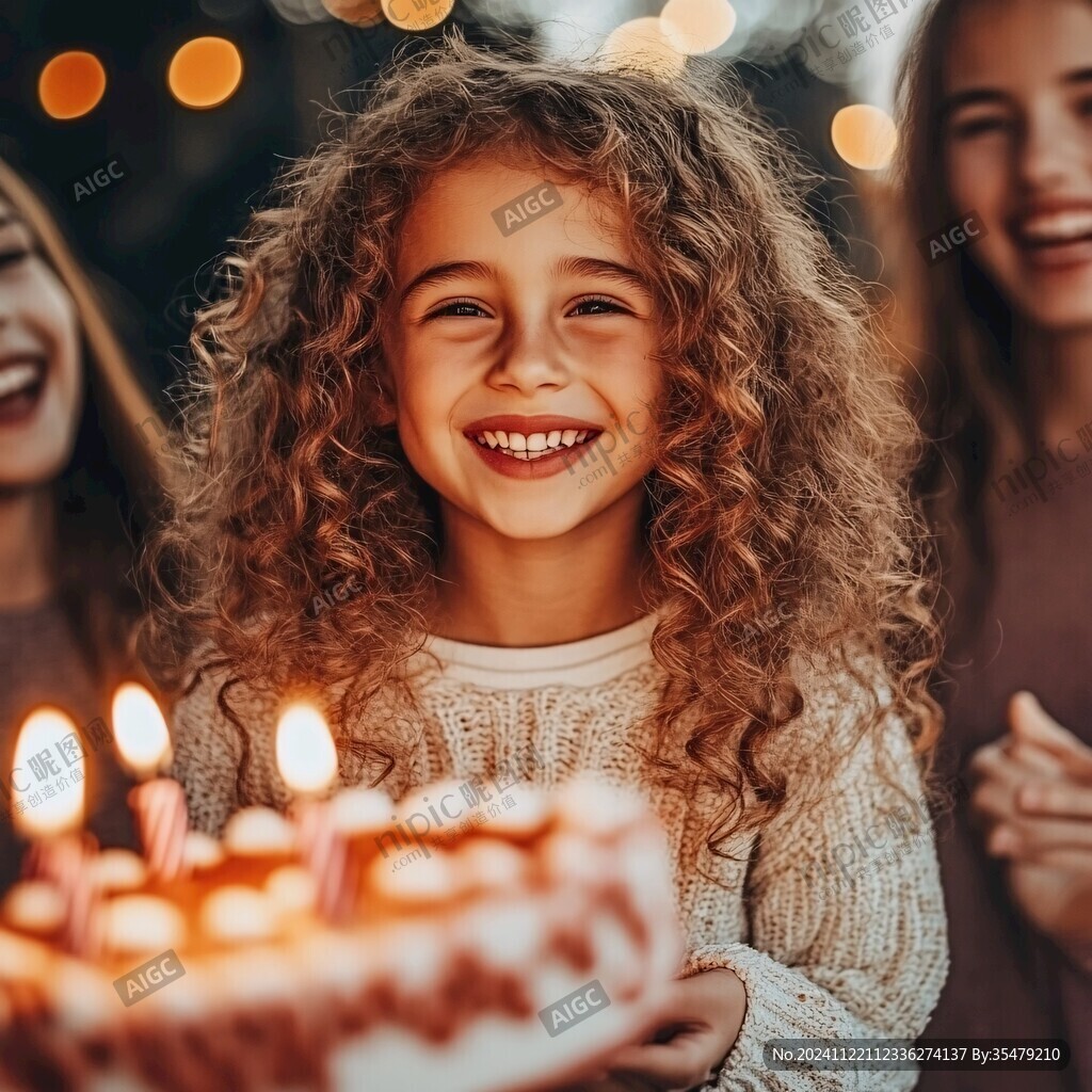 拿生日蠟燭的女孩