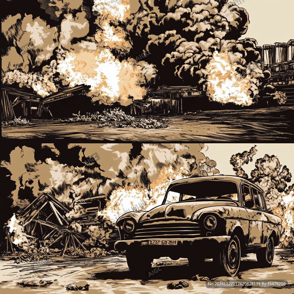 爆炸的汽車