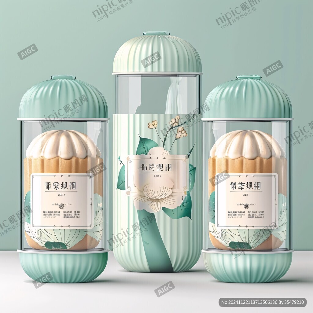 茶葉罐包裝插畫