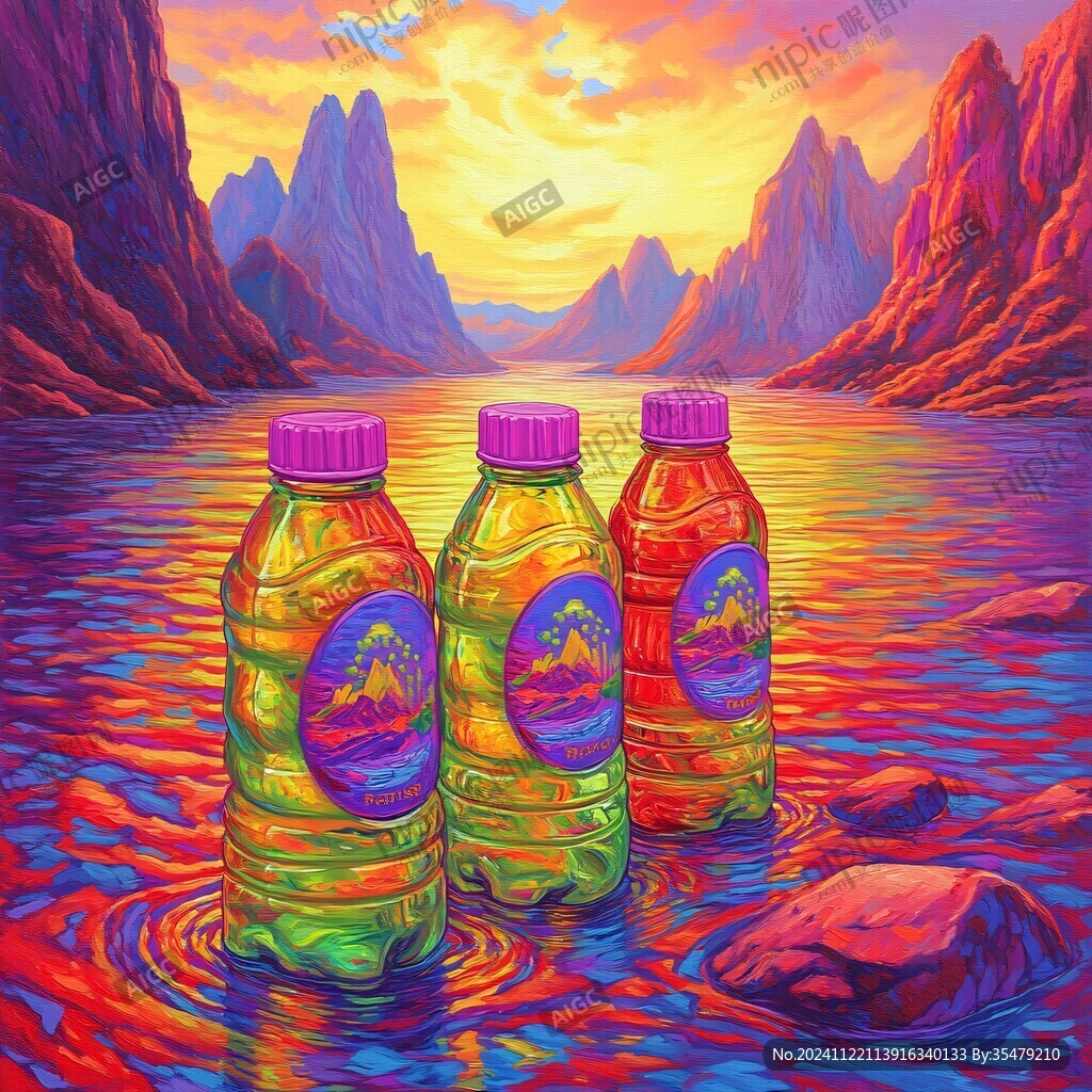 礦泉水包裝插畫