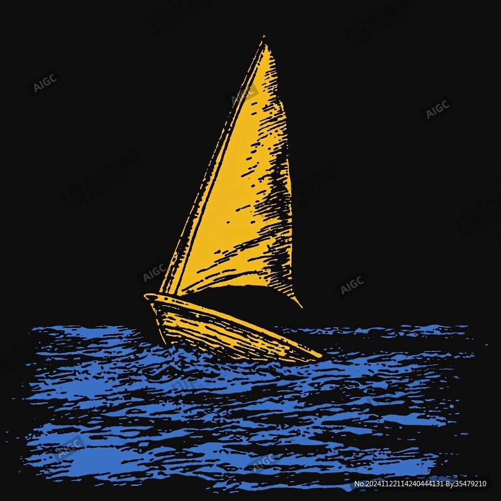 深海藍背景船