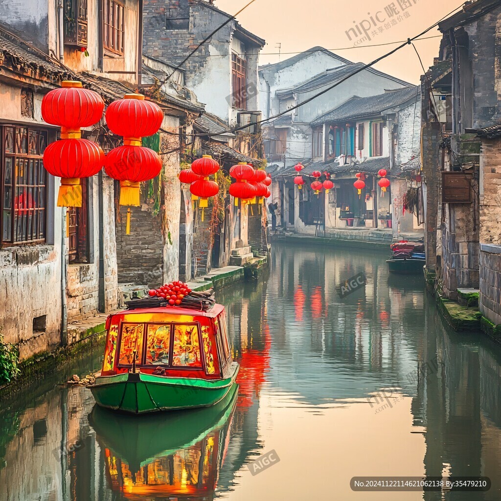 江南古鎮水上喜船