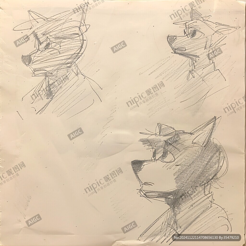 狗頭線(xiàn)稿