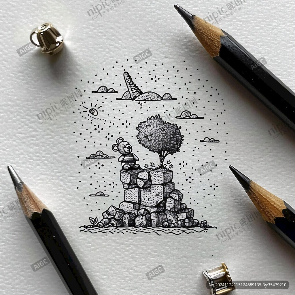 黑白畫創(chuàng)意插畫