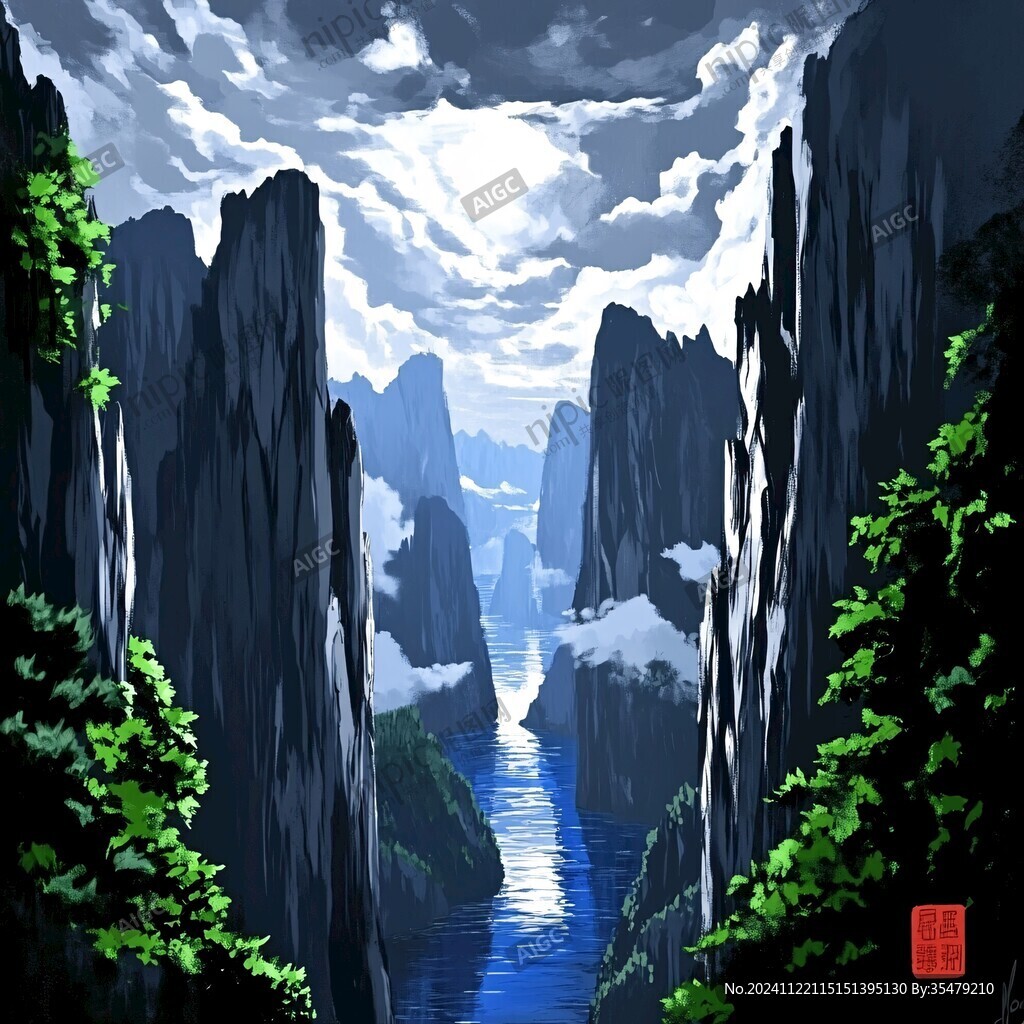 瞿塘峽插畫