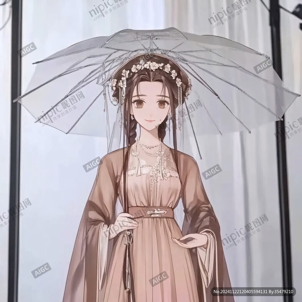 拿傘的宮廷少女