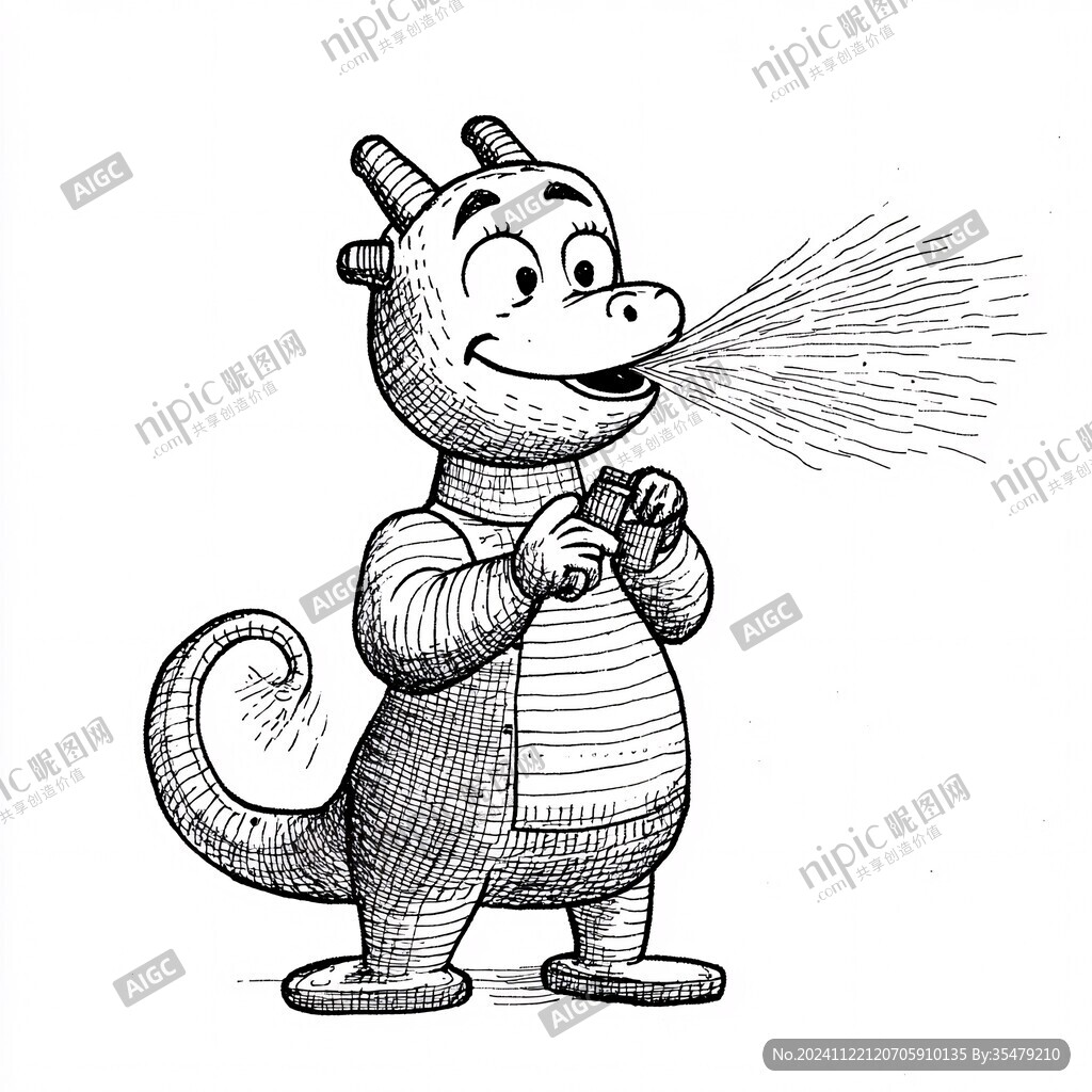 黑白涂鴉小怪獸素材