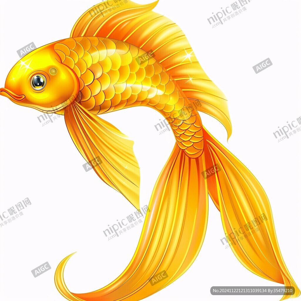 金色鯉魚金色線條