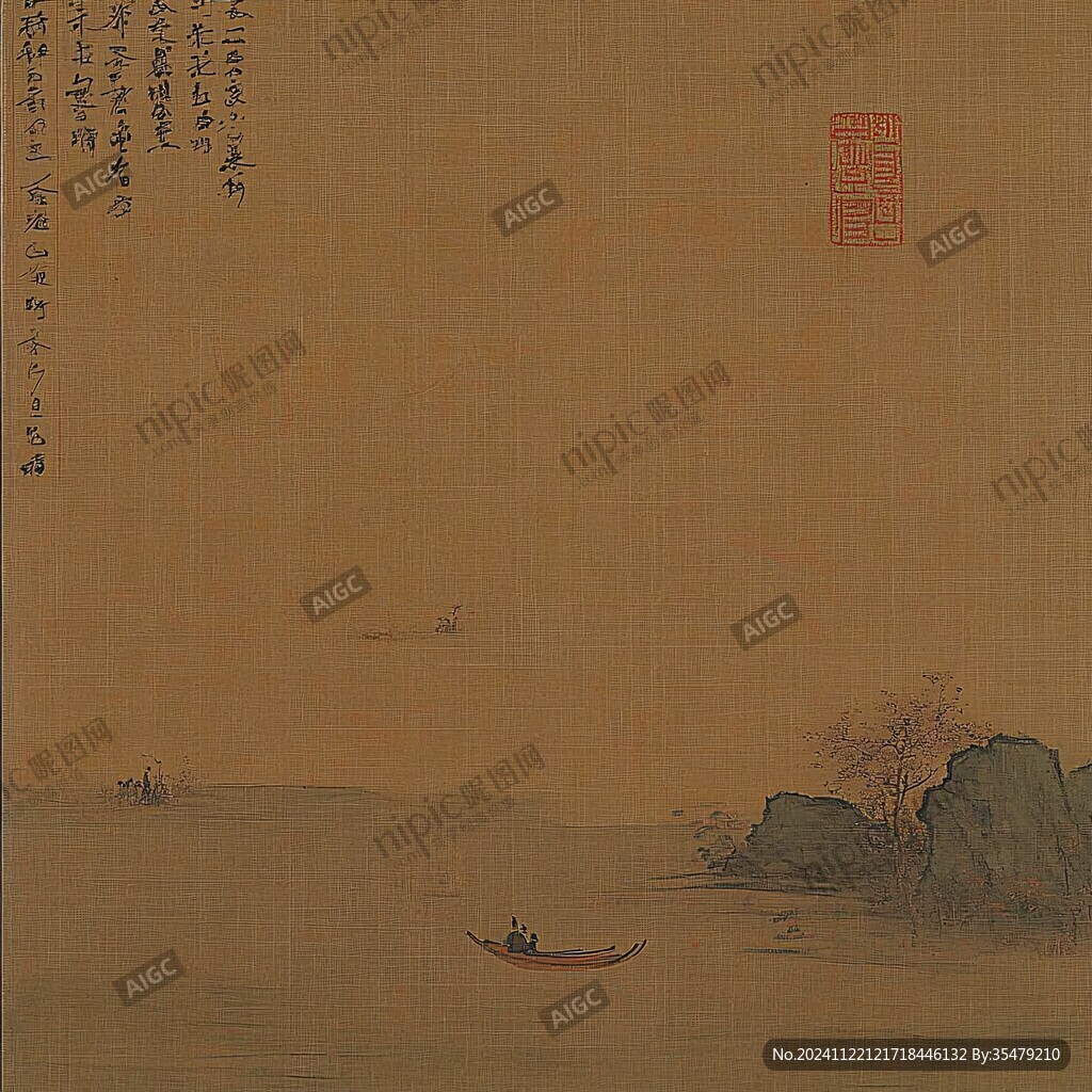 春江泛舟圖