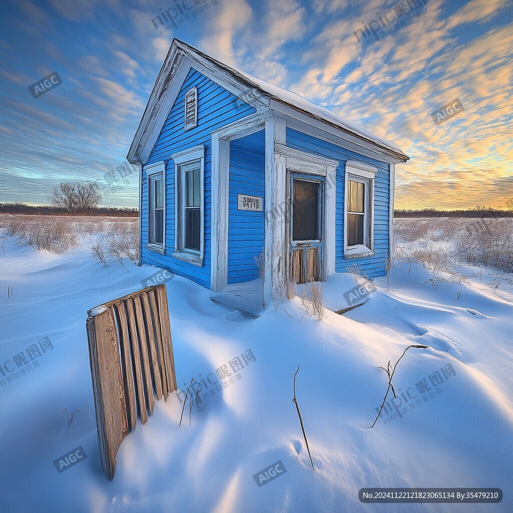 雪中小屋木屋