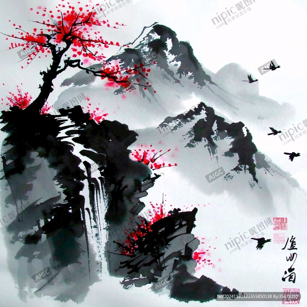 風(fēng)景畫(huà)寫(xiě)意水墨畫(huà)