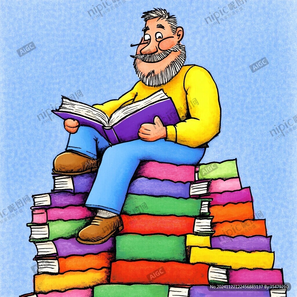 看書卡通人物素材