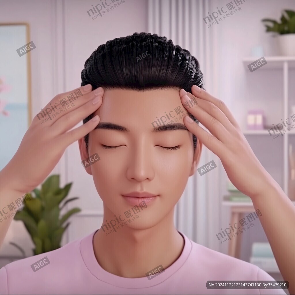 按摩額頭按摩頭推拿