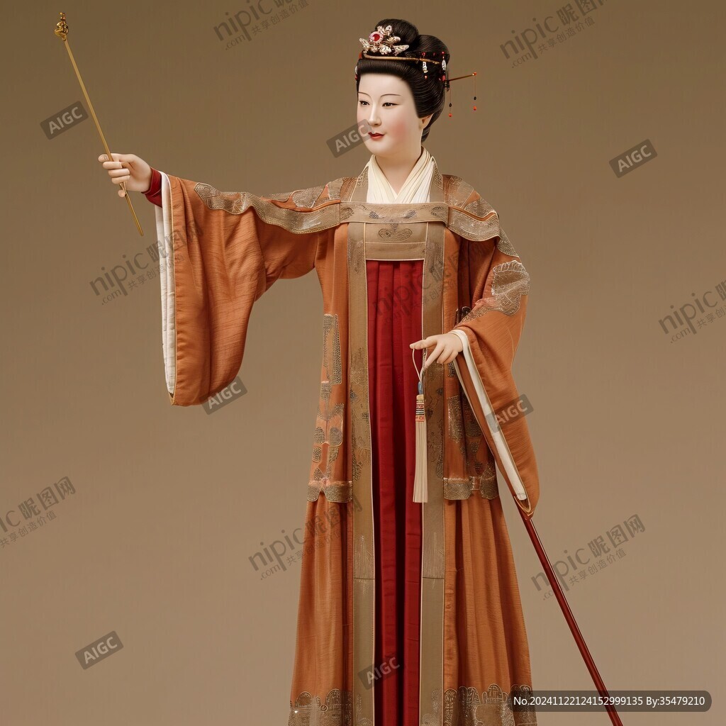 隋朝婦女服彩泥