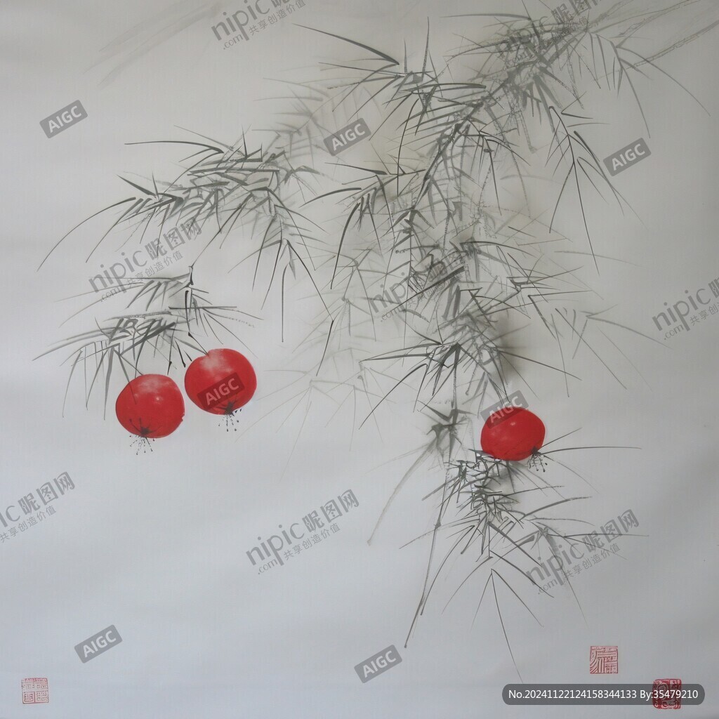 工筆梅竹折枝小品