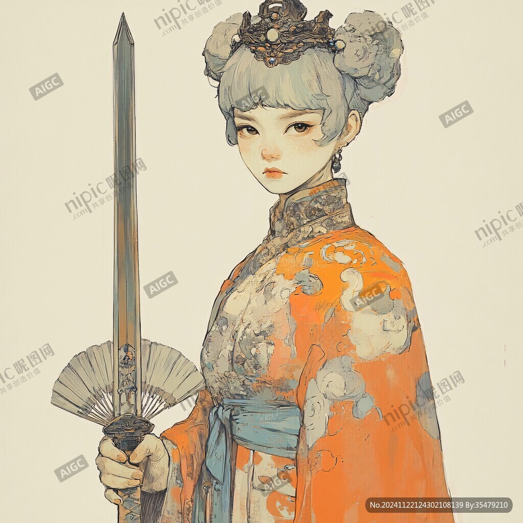 京劇女孩插畫