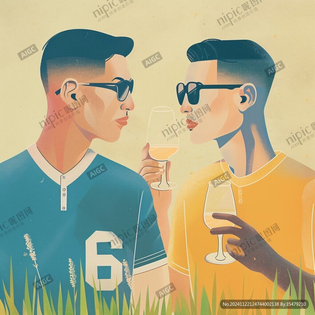 喝酒插畫海報