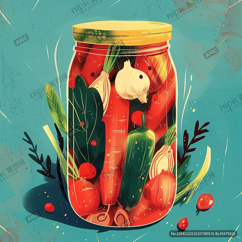 泡菜包裝插畫