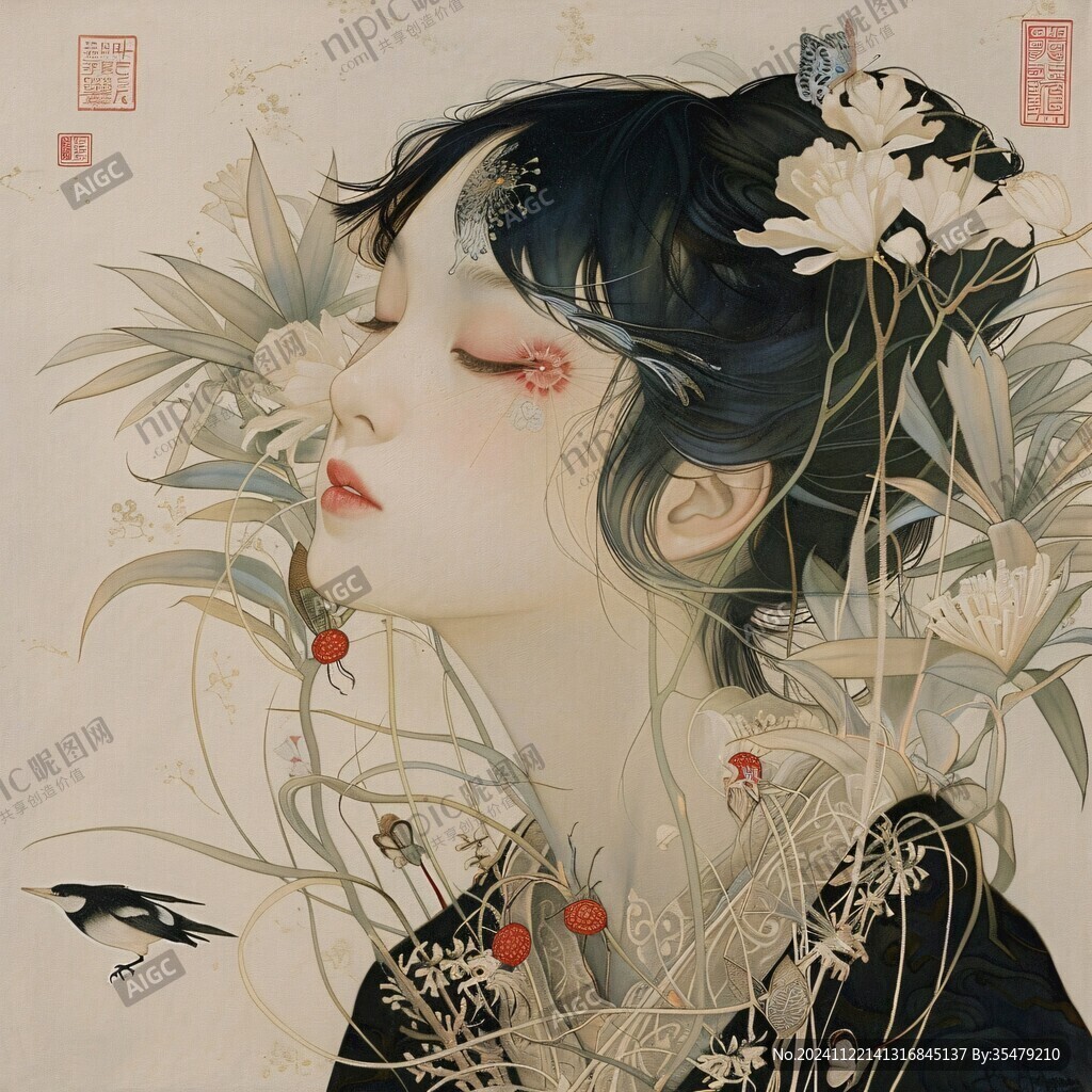 工筆古風原創插畫