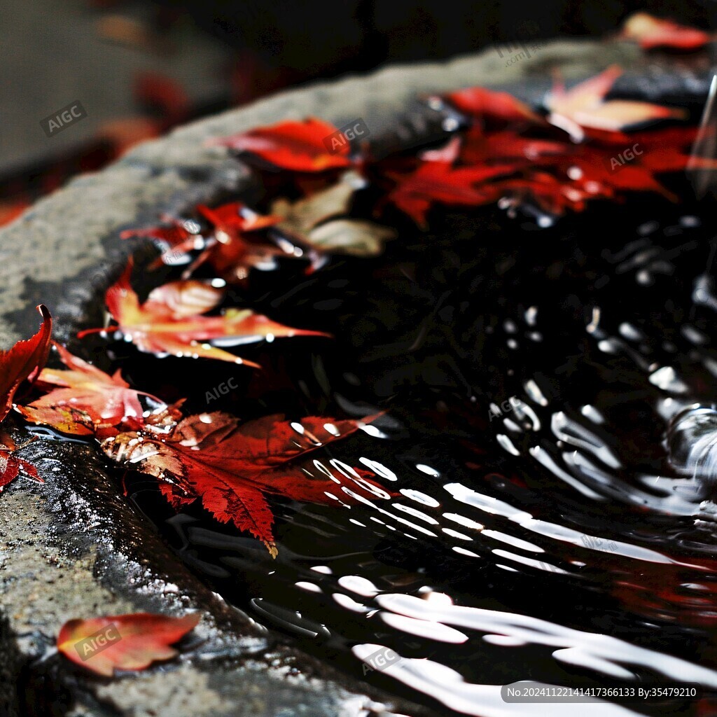 流水紅葉
