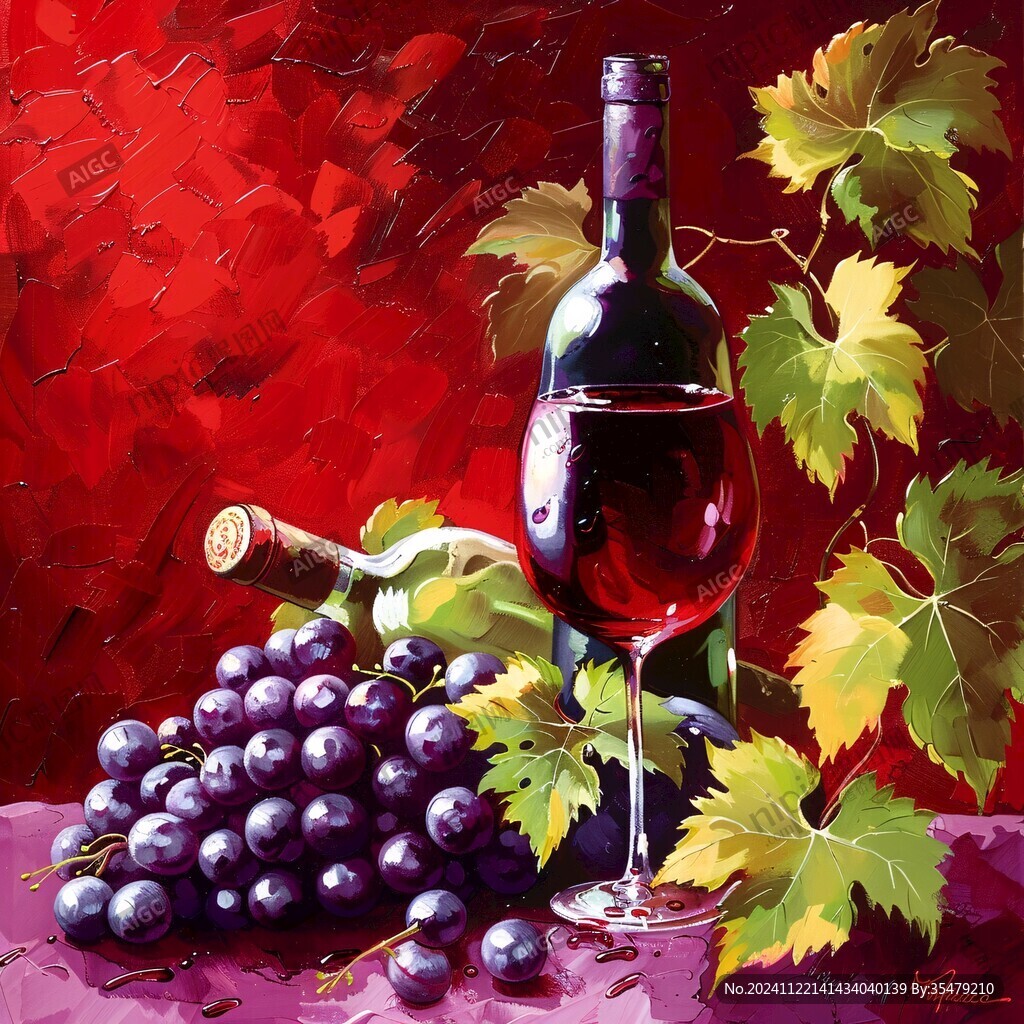 紅酒掛畫紅酒素材