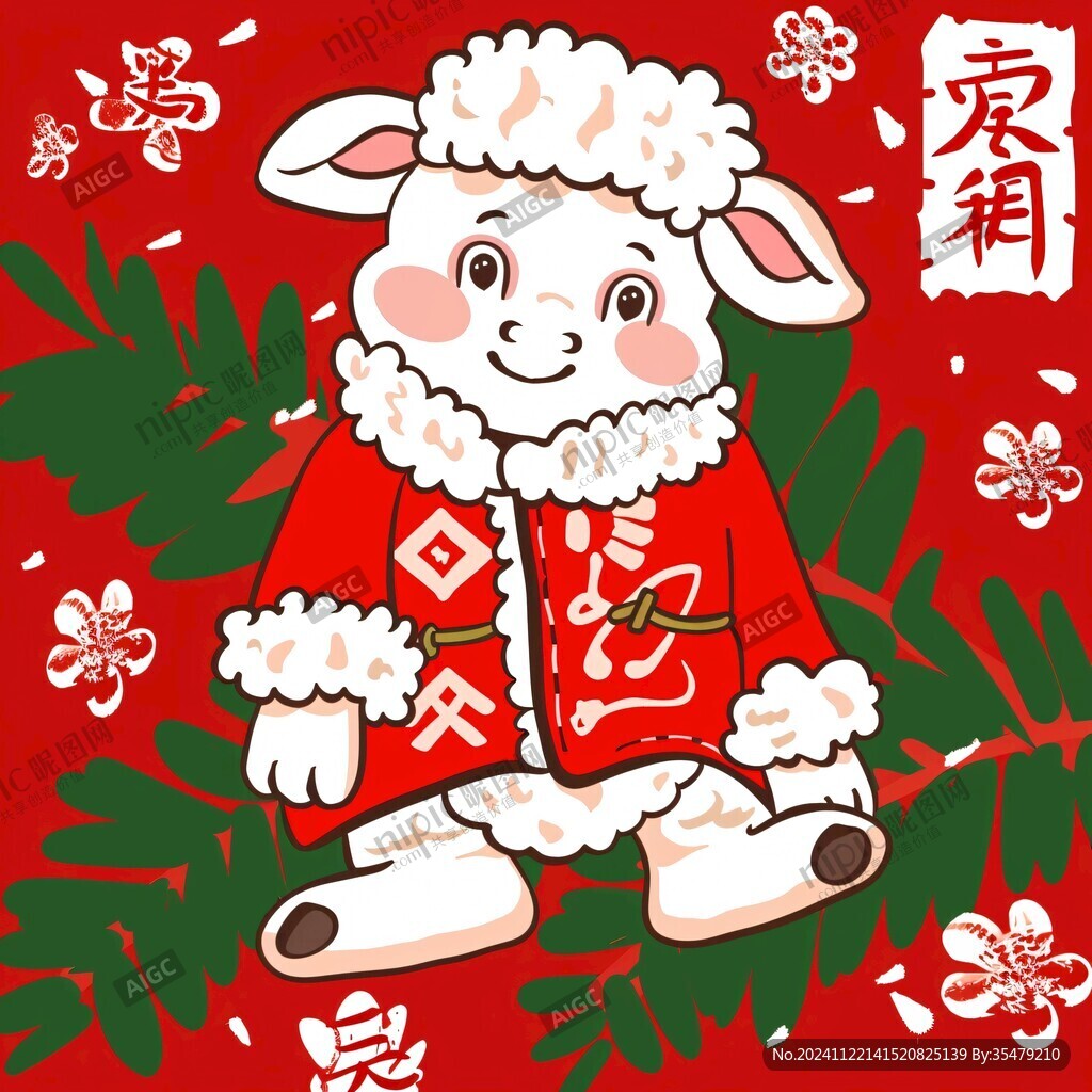 生肖羊年插畫
