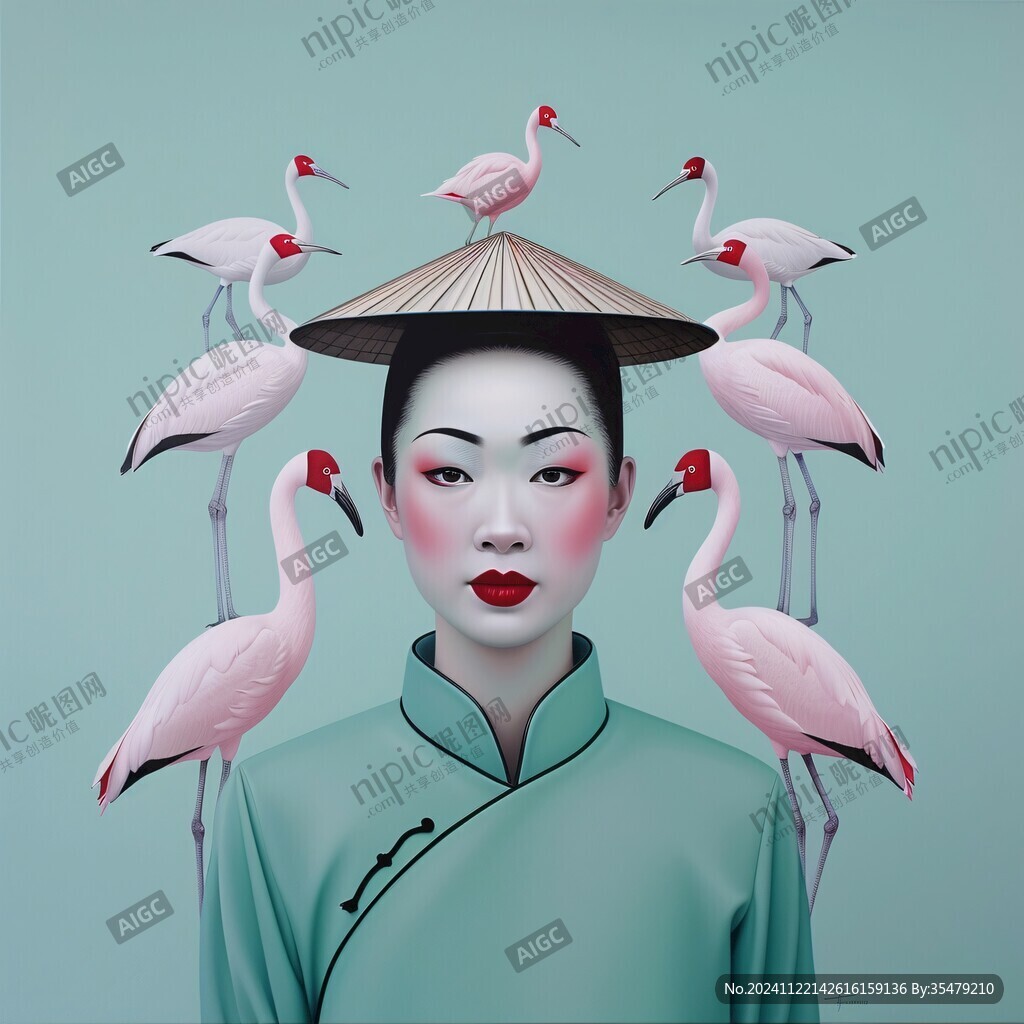 仙鶴插畫設計