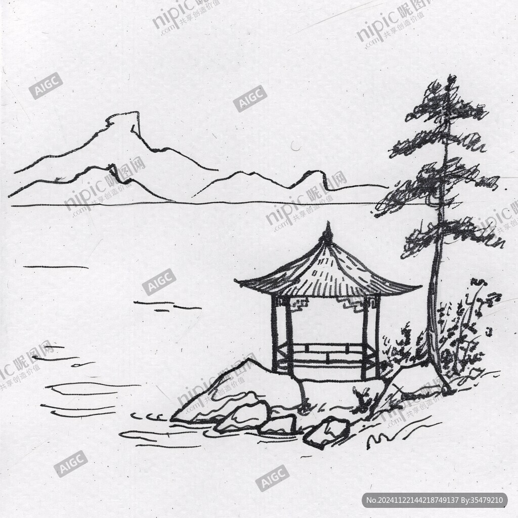 愛晚亭手繪