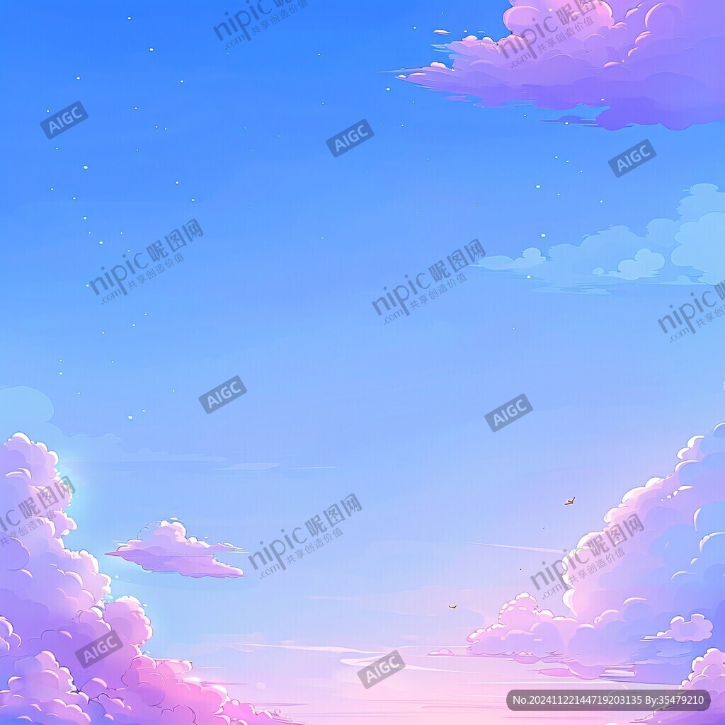 插畫藍(lán)天白云