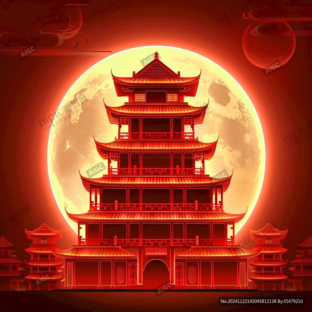 樓閣插畫