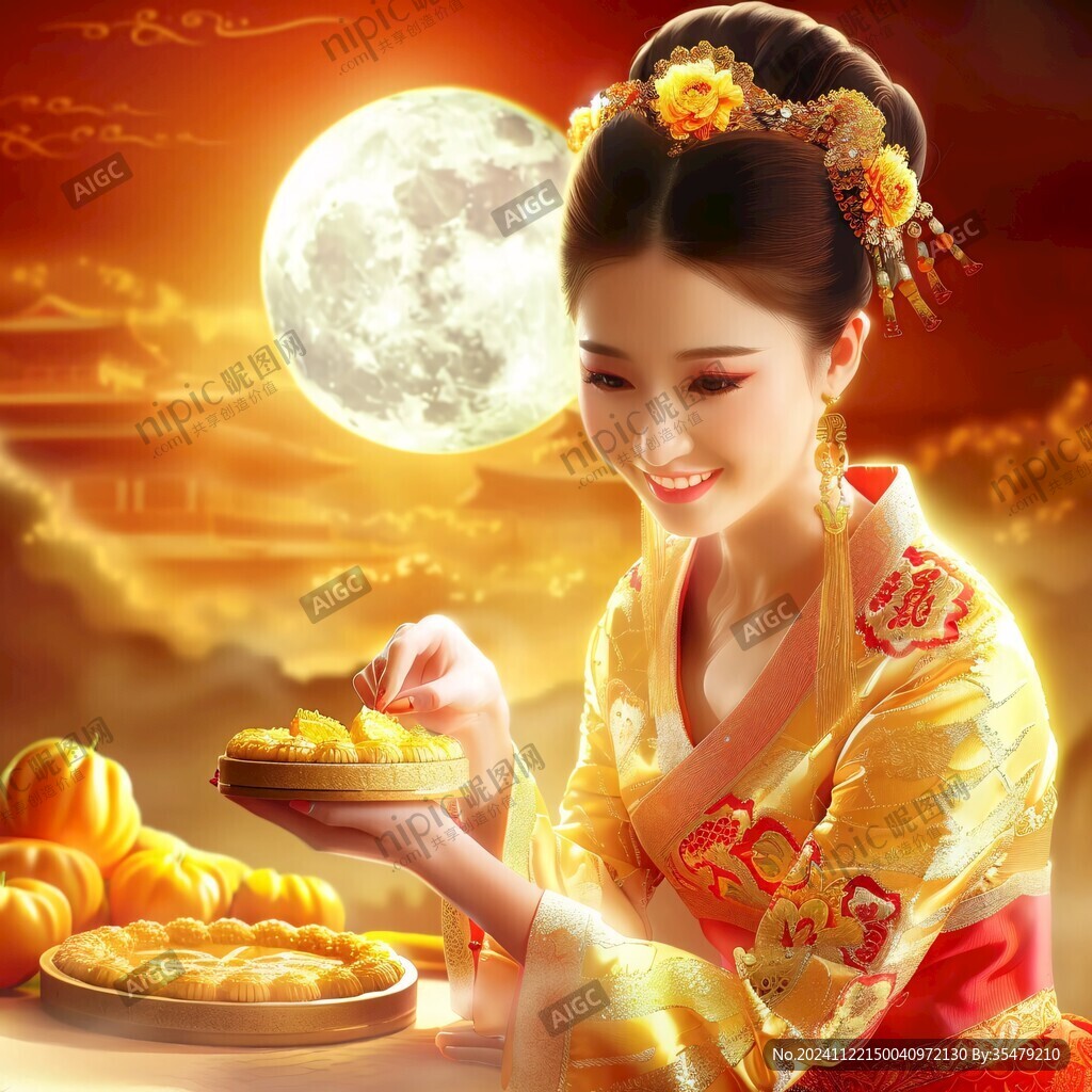 貂蟬拜月古典美女