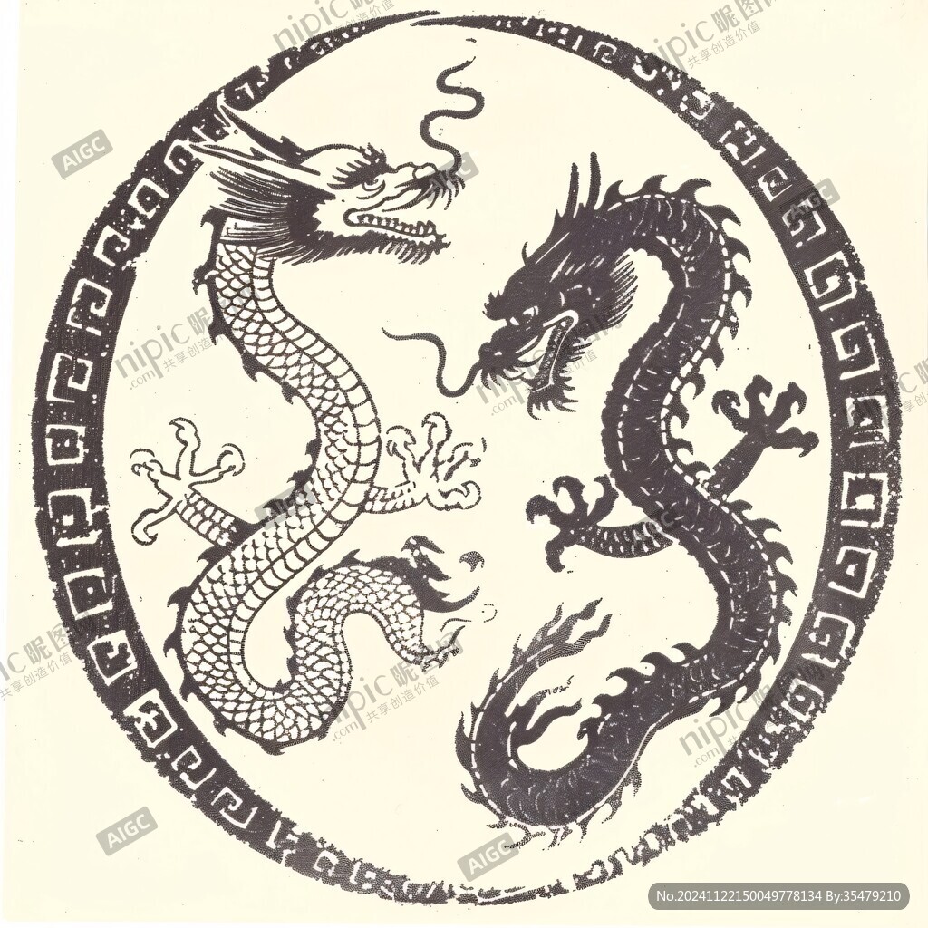 正龍水龍行龍圖騰龍紋