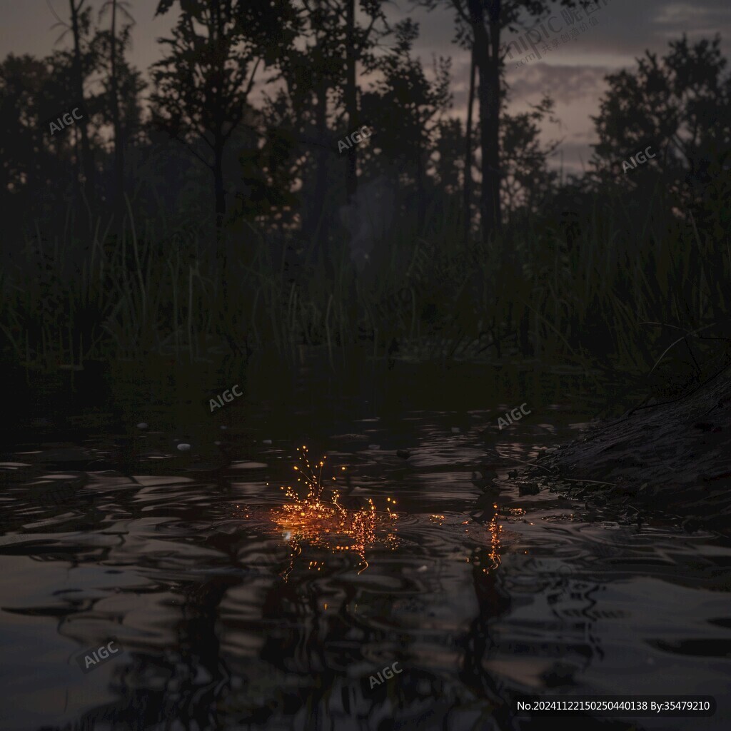鄉(xiāng)間小溪夕陽夕下