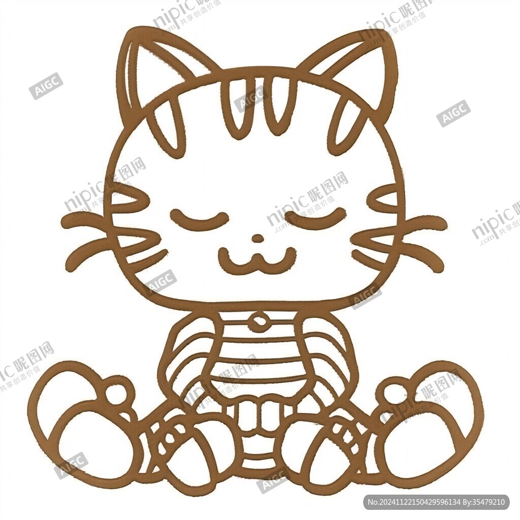小貓簡約線條圖