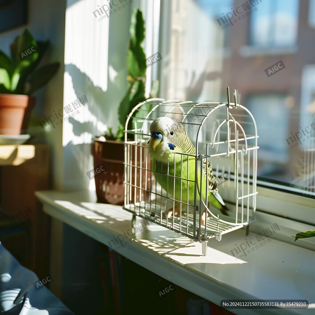 鳥籠曬太陽