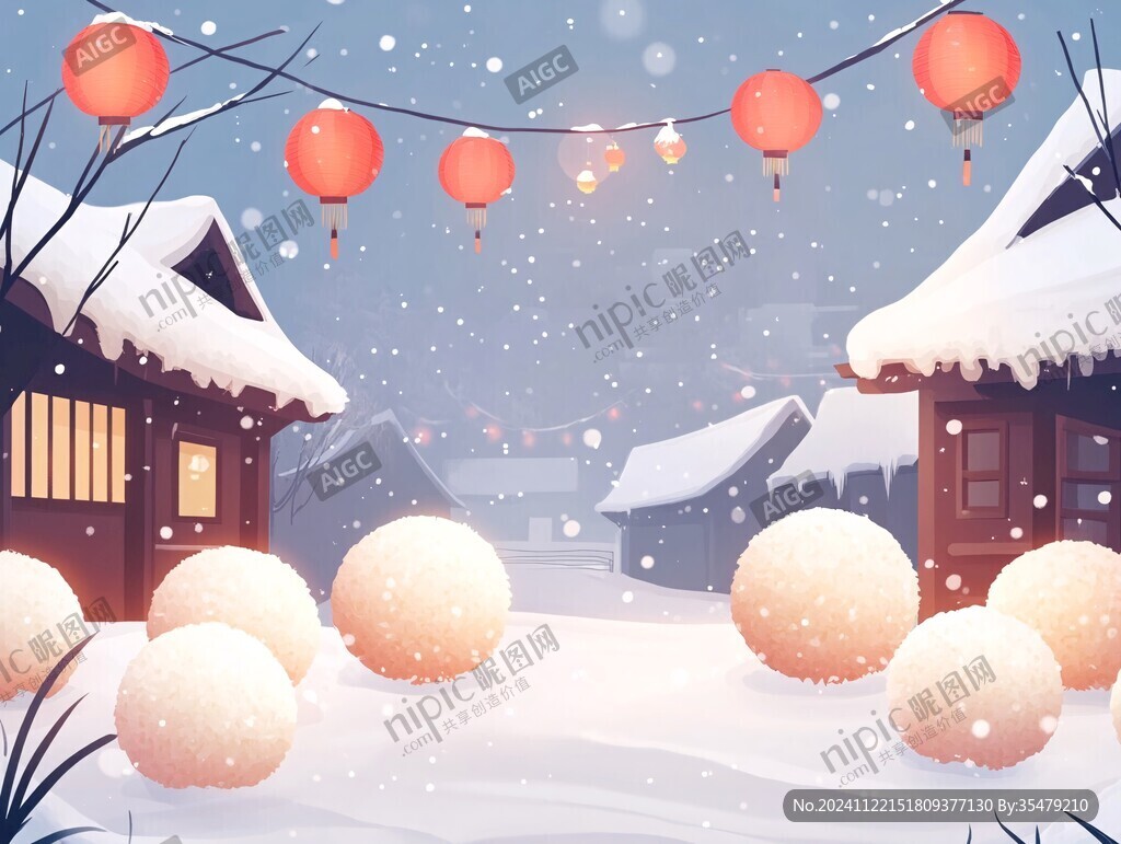 落雪的紅燈籠
