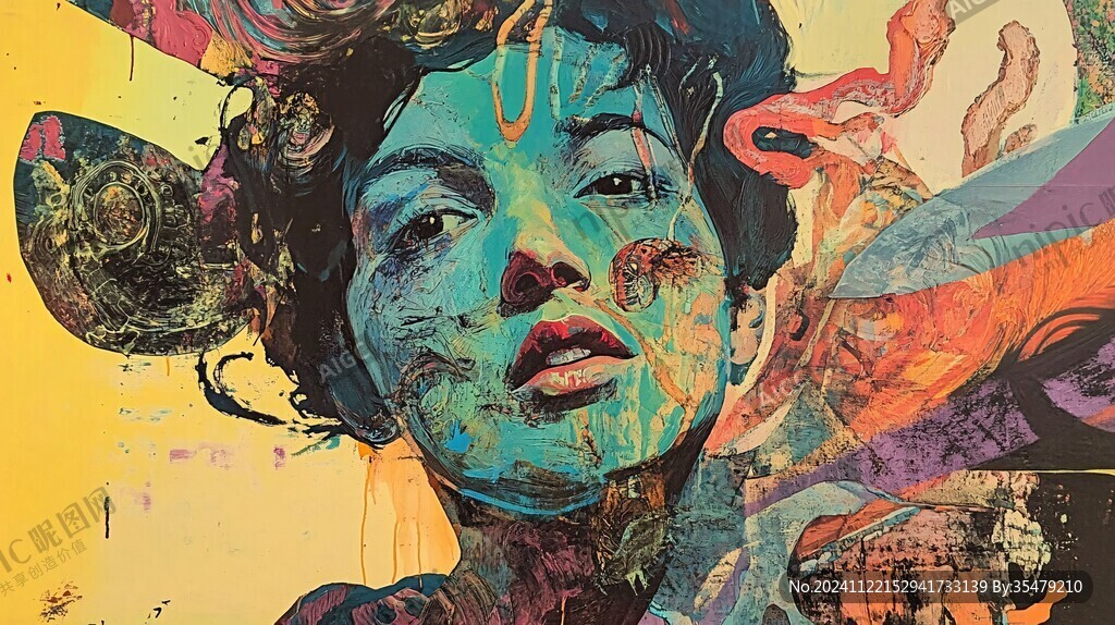 扭曲人像插畫