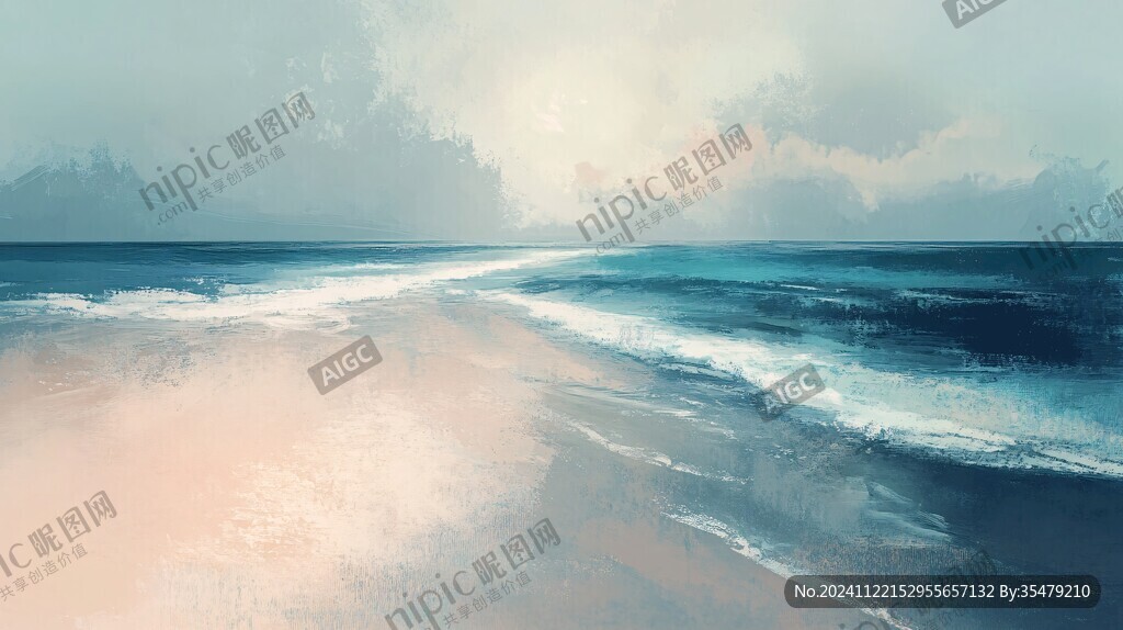唯美海岸風(fēng)景插畫