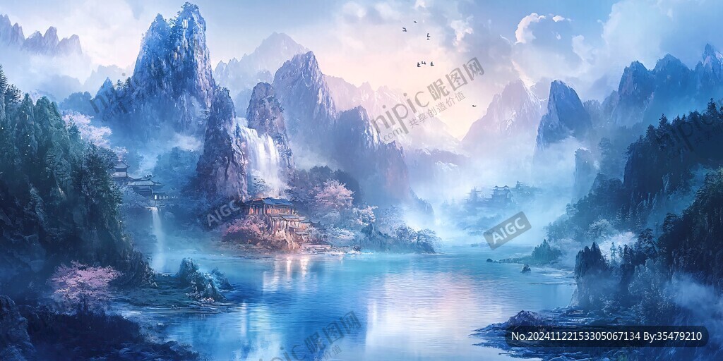 古風山水場景