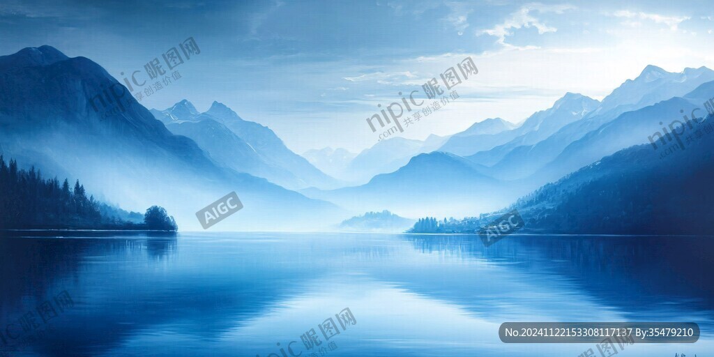 藍(lán)調(diào)山水風(fēng)景