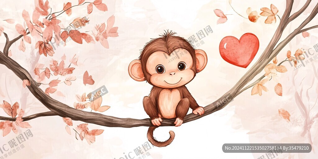 原創(chuàng)小猴插畫