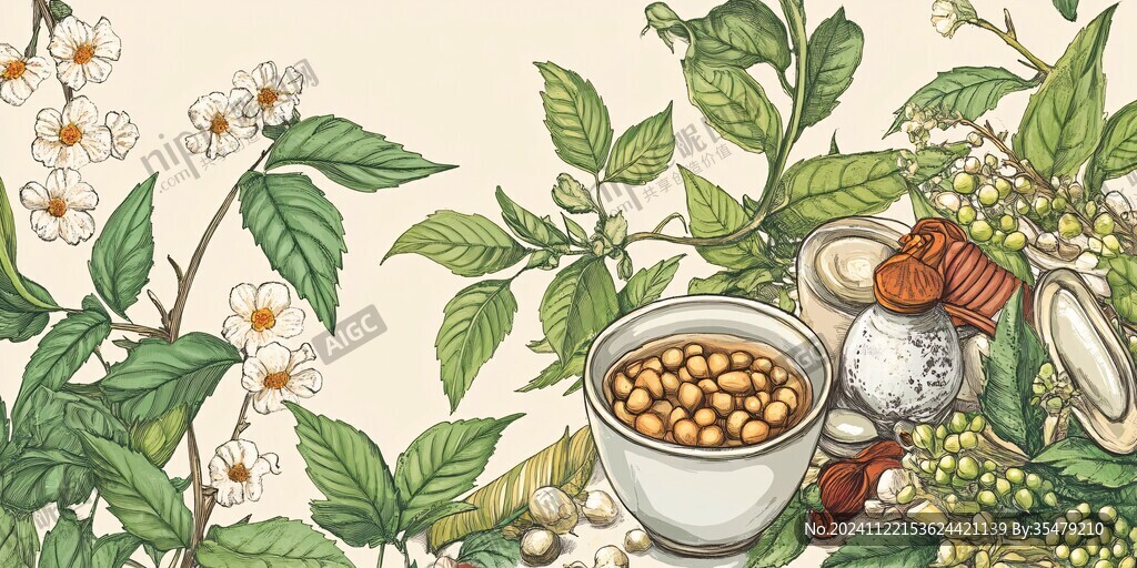 油茶插畫