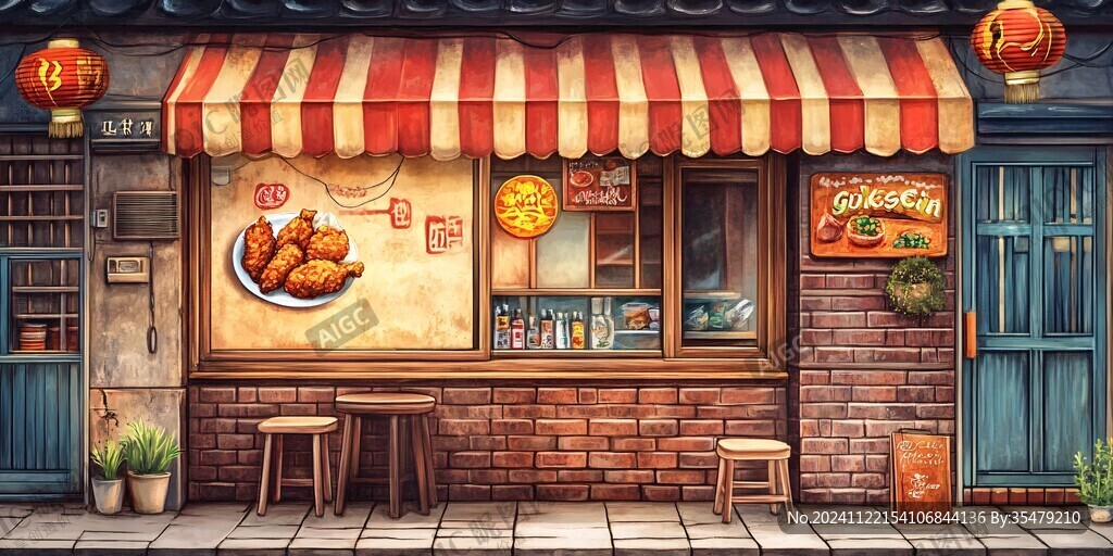 炒貨店插畫