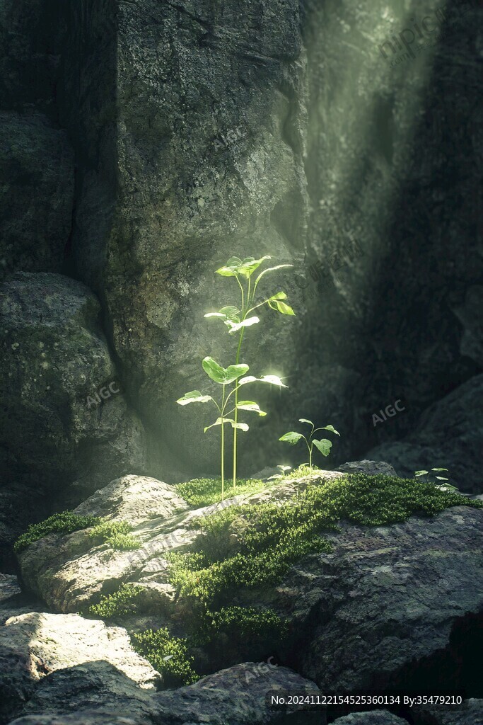 石縫中的樹苗